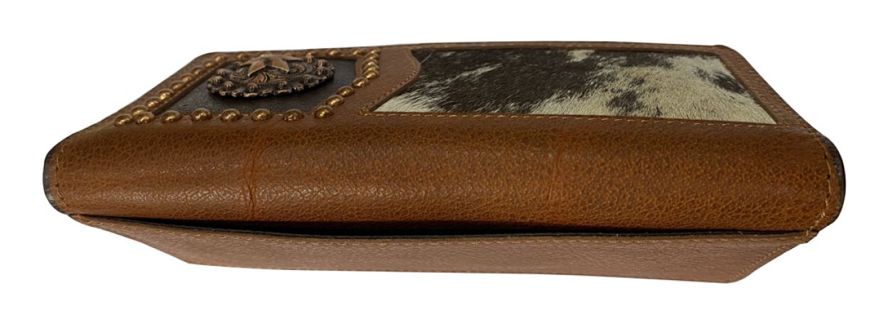 Medium Rodeo Style Leather Hair on Cowhide Bi-fold Wallet #2